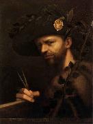 Giovanni Paolo Lomazzo self portrait as Abbot of the Accademia della Val di Blenio china oil painting artist